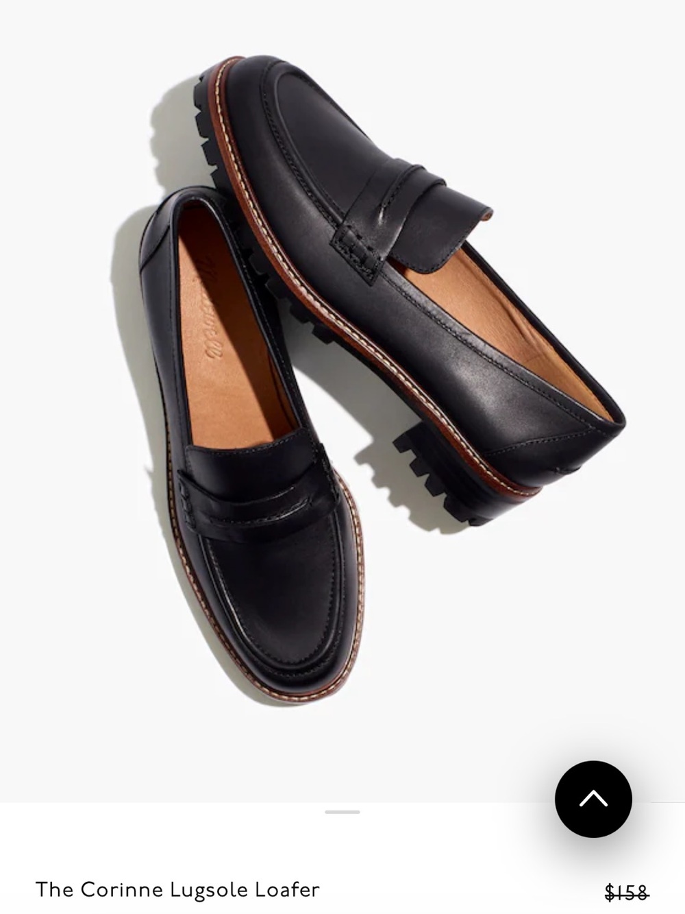 Madewell Black Leather Lugsole Penny Loafers - Size 7
